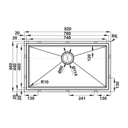 Kích thước bộ chậu rửa và phụ kiện Hafele HS21-SSN1S90 567.94.029