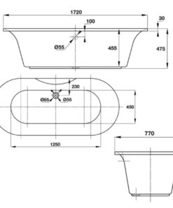 Kích thước bồn tắm âm tròn Hafele 588.55.603