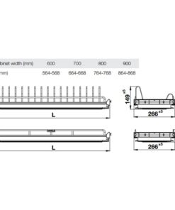 Kích thước giá bát cố định Hafele Oria 544.07.015 800mm
