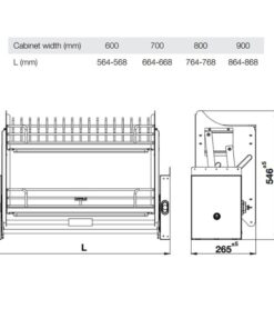 Kích thước giá bát nâng hạ Hafele Oria 504.71.075 900mm