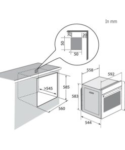 Kích thước lò nướng âm tủ 73L Brandt BOH7532LX