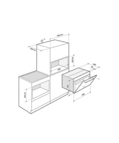 Kích thước lò vi sóng mini 40L Brandt BKS7131LX