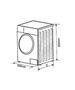 Kích thước máy giặt Brandt 12kg WFB124QWA cửa trước