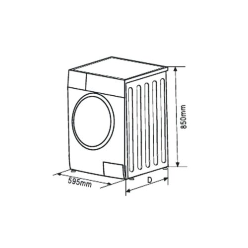 Kích thước máy giặt Brandt 12kg WFB124QWA cửa trước