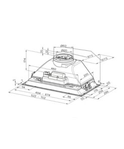 Kích thước máy hút mùi âm tủ Brandt BHG1522X