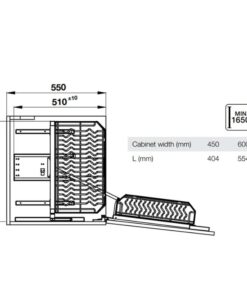 Kích thước tủ kho Hafele Kara Swing 595.71.043 450mm