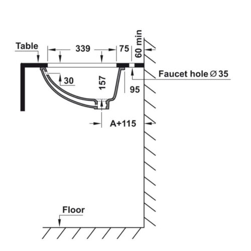 Lắp đặt Lavabo âm bàn Sapporo 570 Hafele 588.79.015