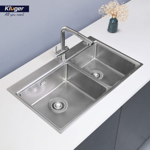 Ảnh chậu rửa bát 2 hố Kluger KW8211S-S84