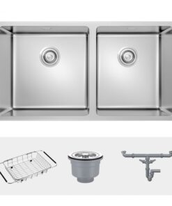 Ảnh chậu rửa bát inox 2 hố Konox Cube 8144DU