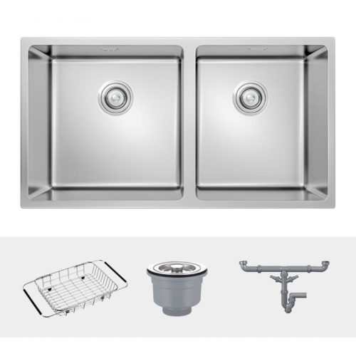 Ảnh chậu rửa bát inox 2 hố Konox Cube 8144DU