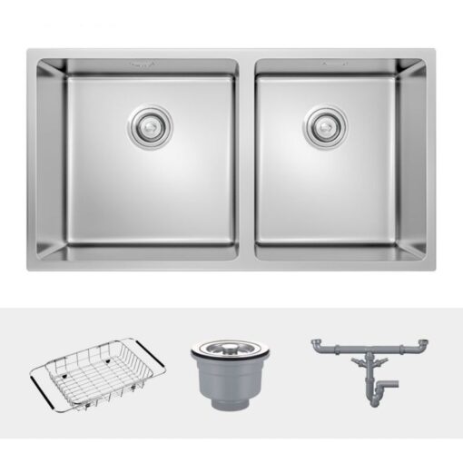 Ảnh chậu rửa bát inox 2 hố Konox Cube 8144DU