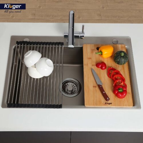 Ảnh thực tế chậu rửa bát 1 hố Kluger KF8121B-S75