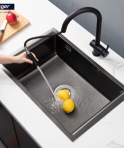 Ảnh thực tế chậu rửa bát 1 hố Kluger KU8121B-S68
