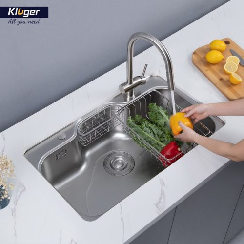 Chậu rửa bát 1 hố Kluger KW8151FS-S80 8 Ảnh thực tế chậu rửa bát 1 hố Kluger KW8151FS-S80