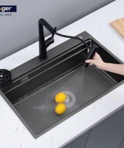 Ảnh thực tế chậu rửa bát 1 hố Kluger KWF8161FB-S76