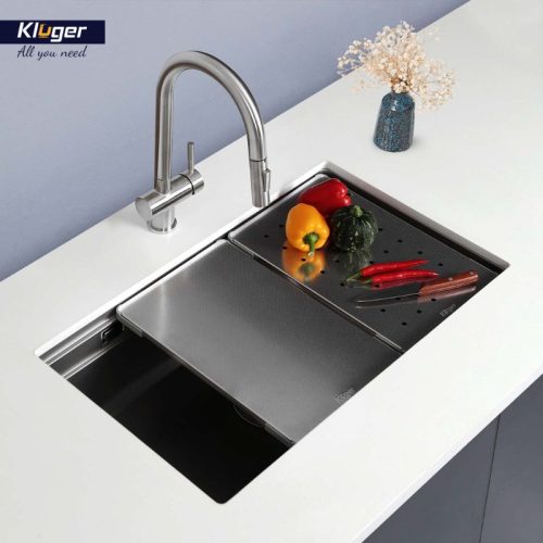 Chậu rửa bát 1 hố Kluger KWU8161FS-S76 Plus 8 Ảnh thực tế chậu rửa bát 1 hố Kluger KWU8161FS-S76 Plus