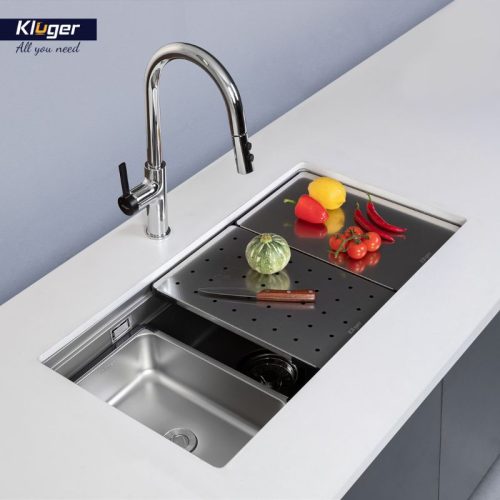 Chậu rửa bát 1 hố Kluger KWU8161FS-S86 Plus 8 Ảnh thực tế chậu rửa bát 1 hố Kluger KWU8161FS-S86 Plus