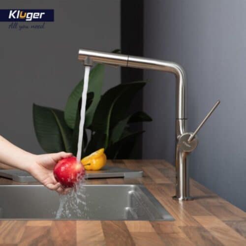 Ảnh vòi rửa bát nóng lạnh Kluger KLF0001S có dây rút