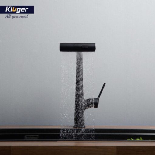 Vòi rửa bát nóng lạnh Kluger KLF0018B có dây rút - Ảnh 2