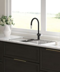Ảnh vòi rửa bát nóng lạnh Konox Resta Black có dây rút