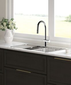 Ảnh vòi rửa bát nóng lạnh Konox Resta Chrome có dây rút