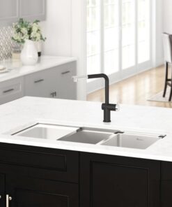 Ảnh vòi rửa bát nóng lạnh Konox Stella Black có dây rút