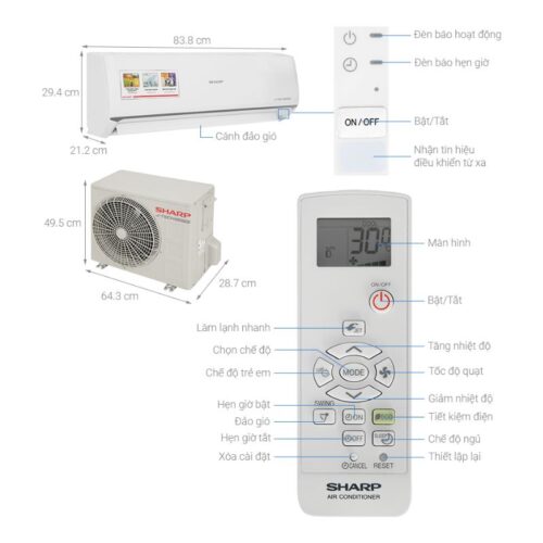 Chi tiết điều hoà Sharp 1 chiều Inverter AH-X10ZEW