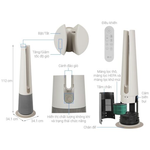 Chi tiết máy lọc không khí LG FS15GPBK0.ABAE