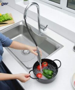 Hình ảnh vòi rửa bát nóng lạnh Kluger KLF0003C có dây rút