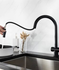 Hình ảnh vòi rửa bát nóng lạnh Kluger KLF0008B có dây rút