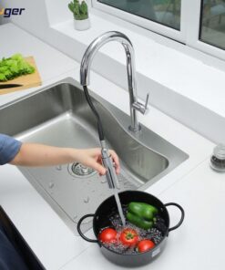 Hình ảnh vòi rửa bát nóng lạnh Kluger KLF0010C có dây rút