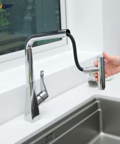 Hình ảnh vòi rửa bát nóng lạnh Kluger KLF0016C có dây rút