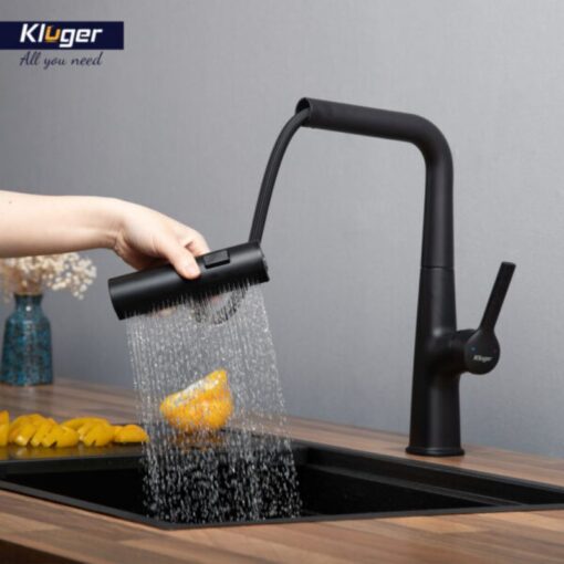 Vòi rửa bát nóng lạnh Kluger KLF0018B có dây rút - Ảnh 3