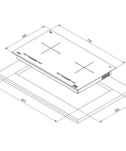 Kích thước bếp từ đôi Hafele HC-I7325B 533.09.979 lắp âm