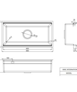 Kích thước chậu rửa bát 1 hố Kluger KWU8161FS-S86