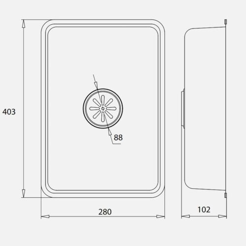 Kích thước chậu rửa nhỏ inox Kluger KSWB-402FS