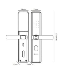 Kích thước khóa cửa vân tay Bosch ID30 EU Black