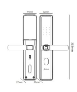 Kích thước khóa cửa vân tay Bosch ID30 EU Gray
