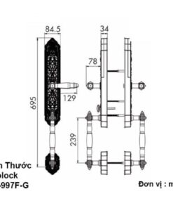 Kích thước khóa thông minh Avolock AC-997F-G