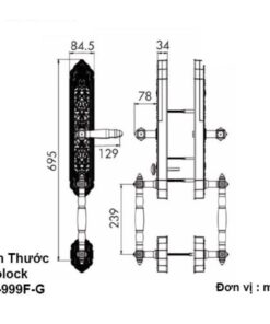 Kích thước khóa thông minh Avolock AC-999F-G