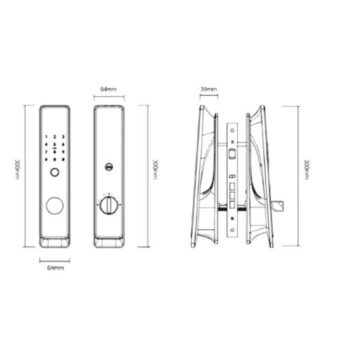 Kích thước khóa thông minh Avolock AL-81SRVT-B