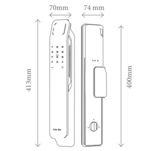 Kích thước khóa thông minh Avolock AL-89FRV-B