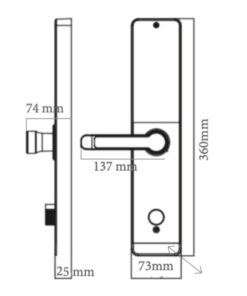 Kích thước khóa thông minh Avolock AV-62-B