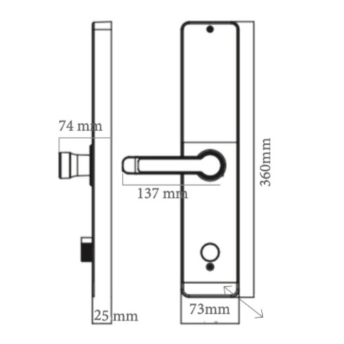 Kích thước khóa thông minh Avolock AV-62-B