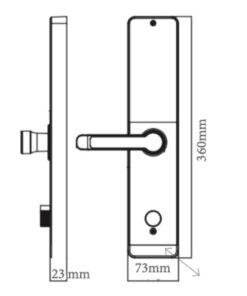 Kích thước khóa cửa thông minh Avolock AV-66-B