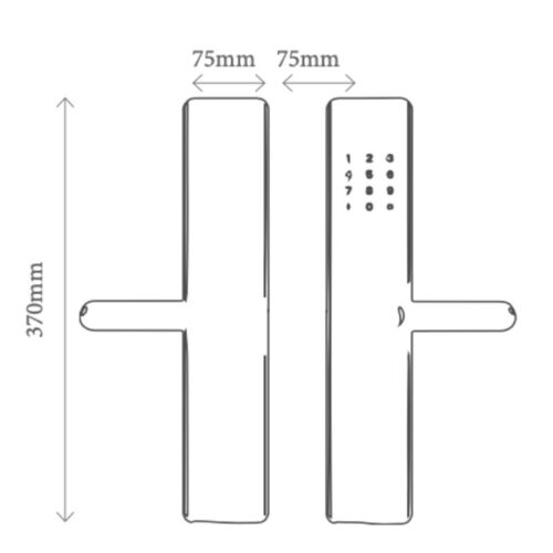 Kích thước khoá cửa thông minh Avolock AV-64-B