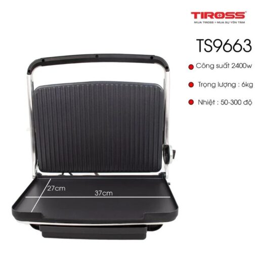 Kích thước lò nướng điện (kẹp nướng) đa năng Tiross TS9663