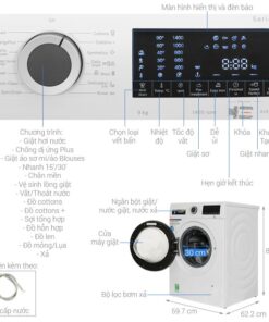 Kích thước máy giặt Bosch 9 kg WGA14400SG Serie 4