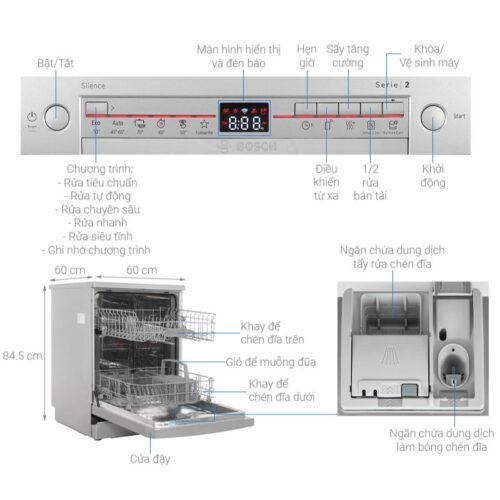 Kích thước máy rửa bát độc lập Bosch SMS2HTI79E