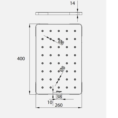 Kích thước thớt inox Kluger KCB-131FS